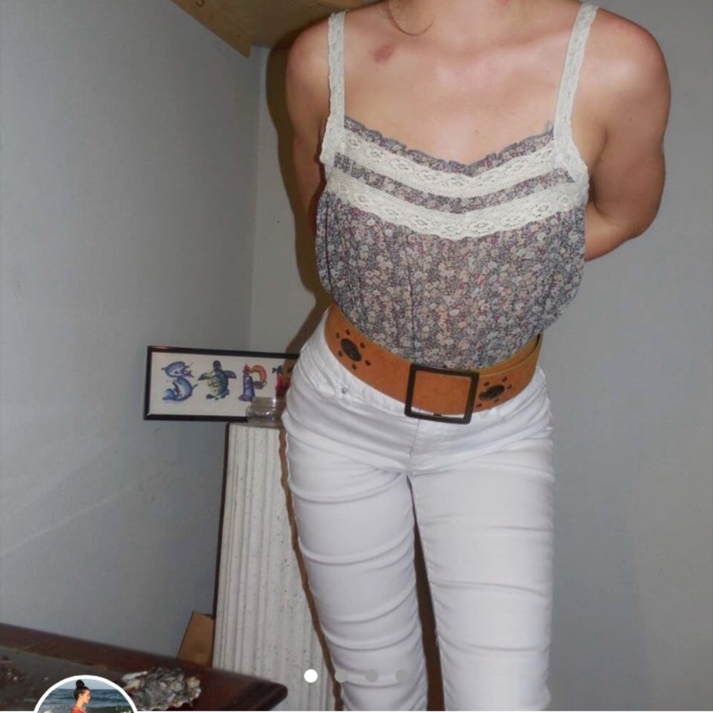 Floral sheer tank